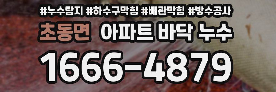초동면 아파트 바닥 누수