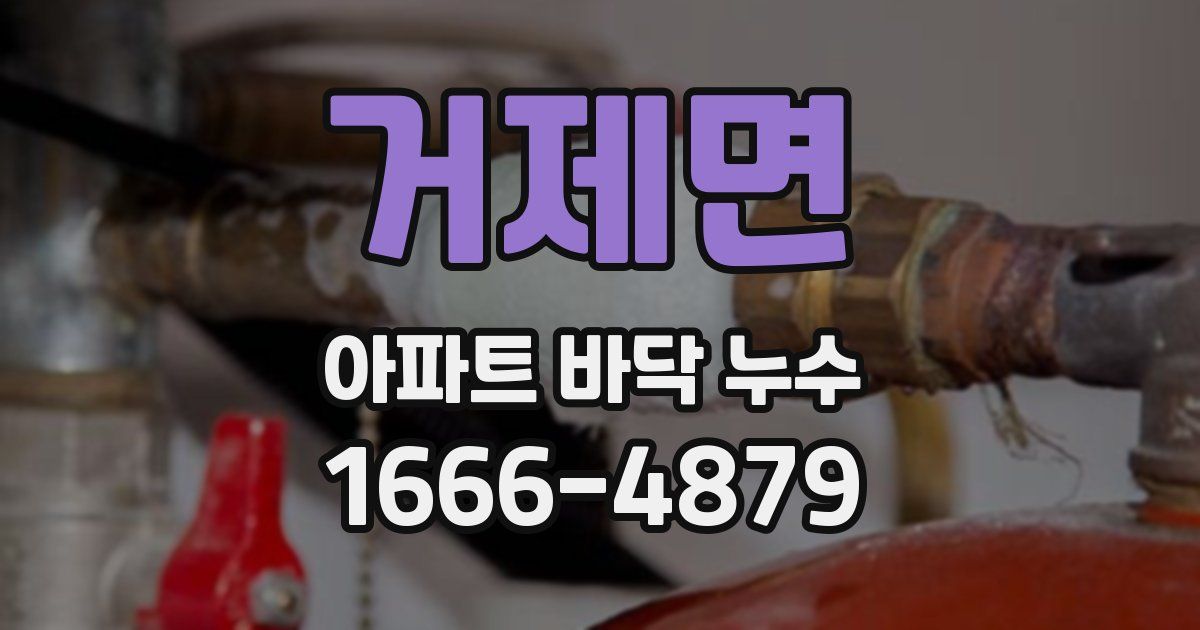 거제면 아파트 바닥 누수
