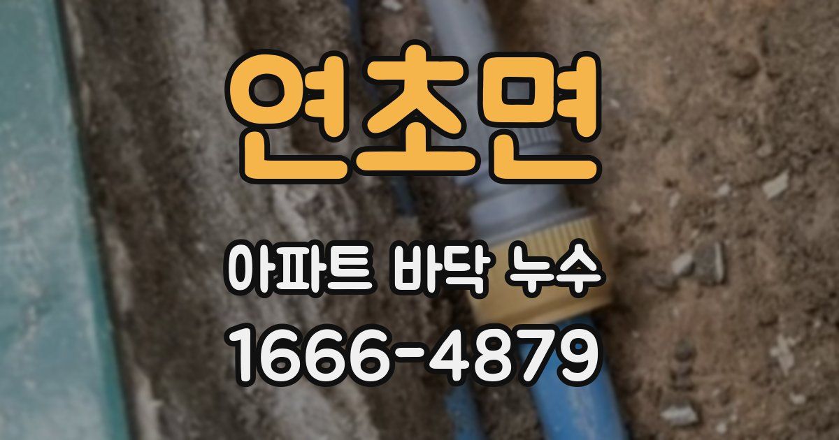연초면 아파트 바닥 누수