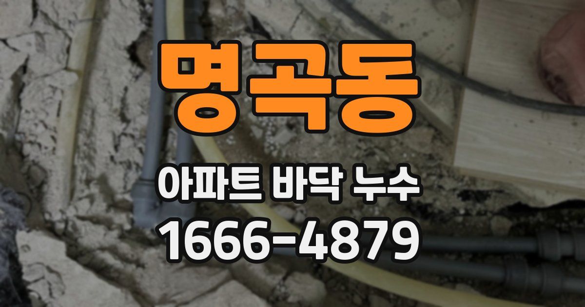 명곡동 아파트 바닥 누수