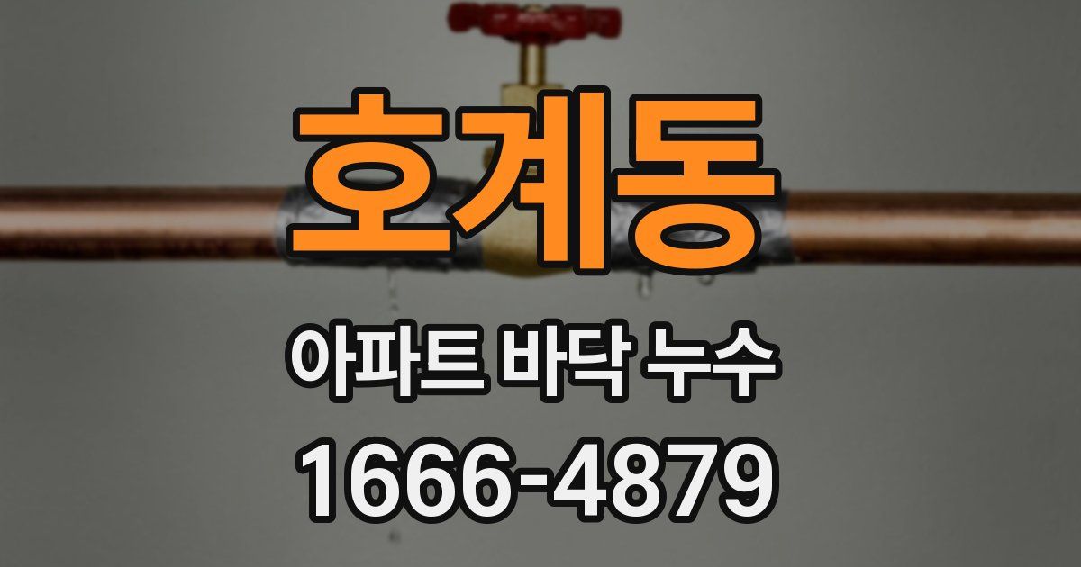 호계동 아파트 바닥 누수