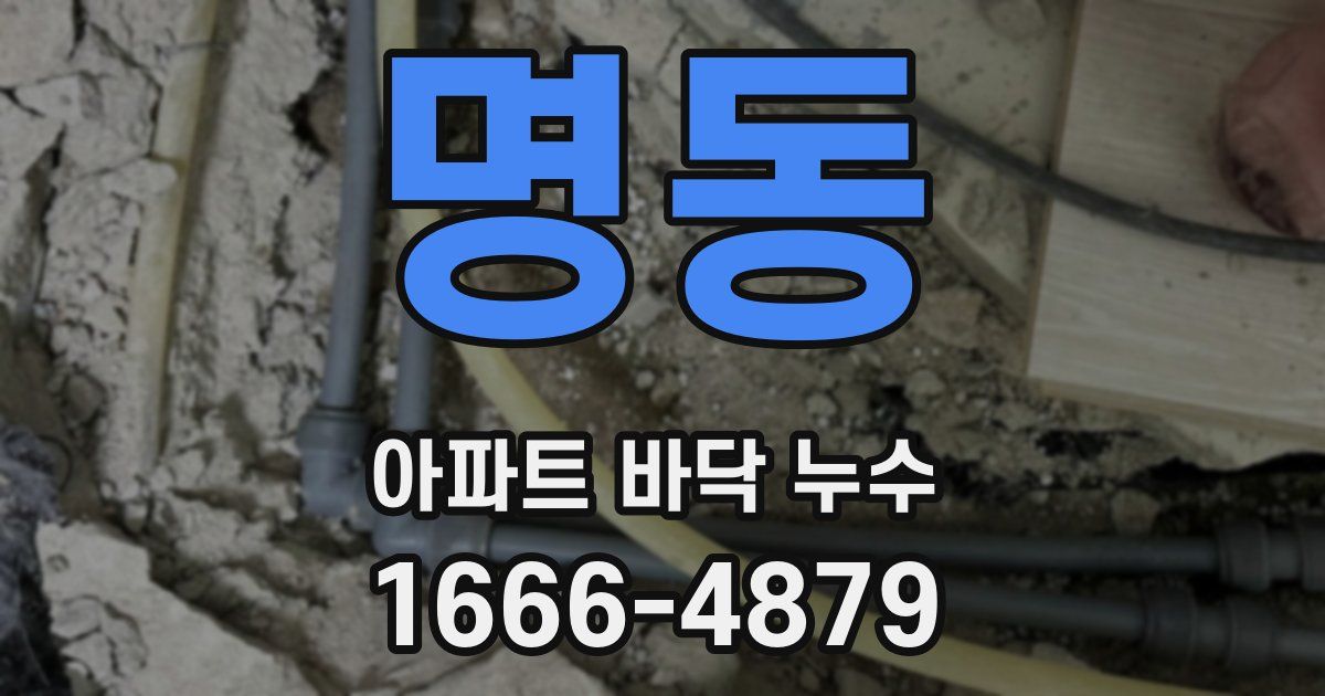 명동 아파트 바닥 누수
