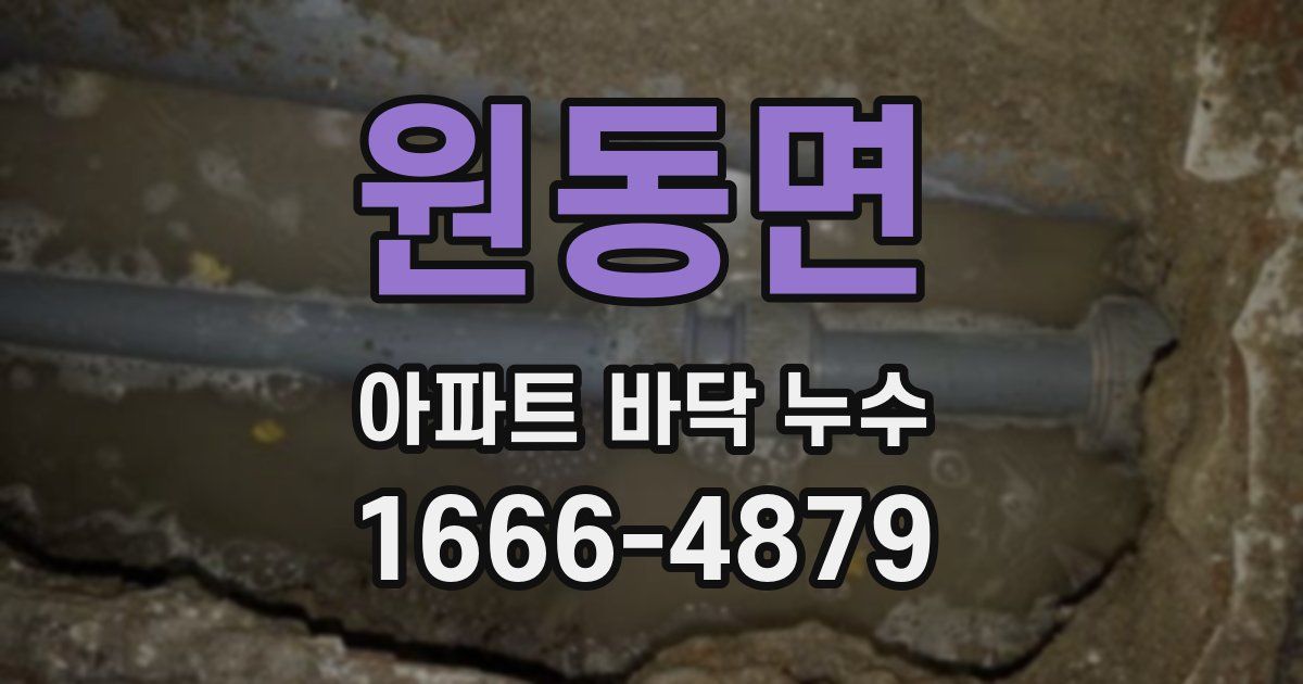 원동면 아파트 바닥 누수