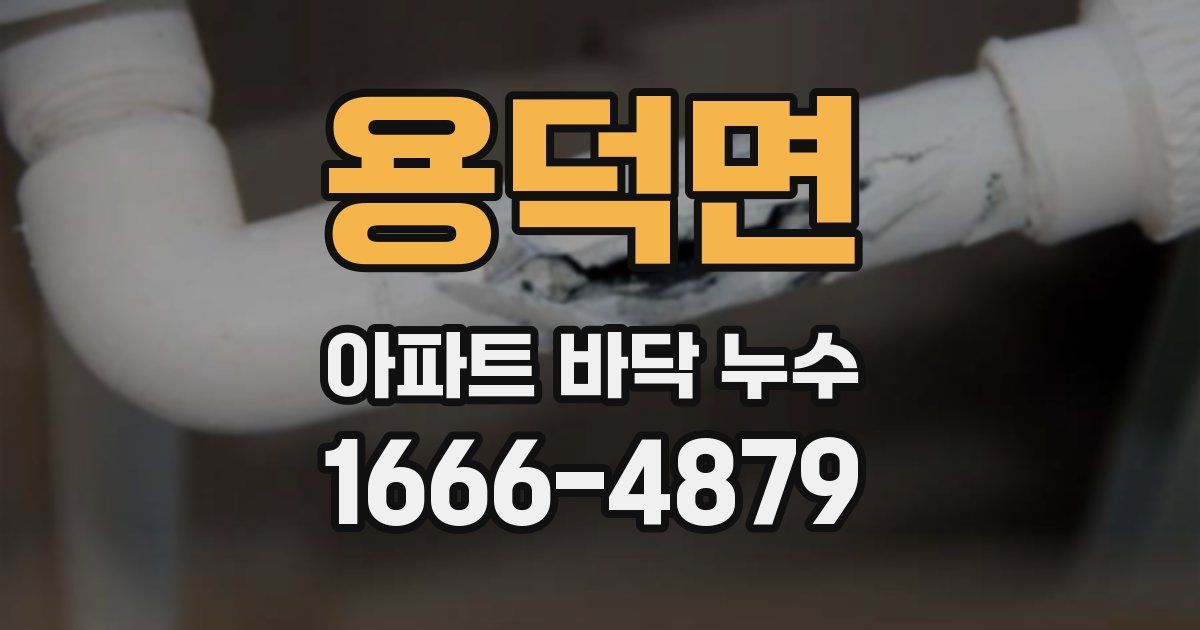 용덕면 아파트 바닥 누수