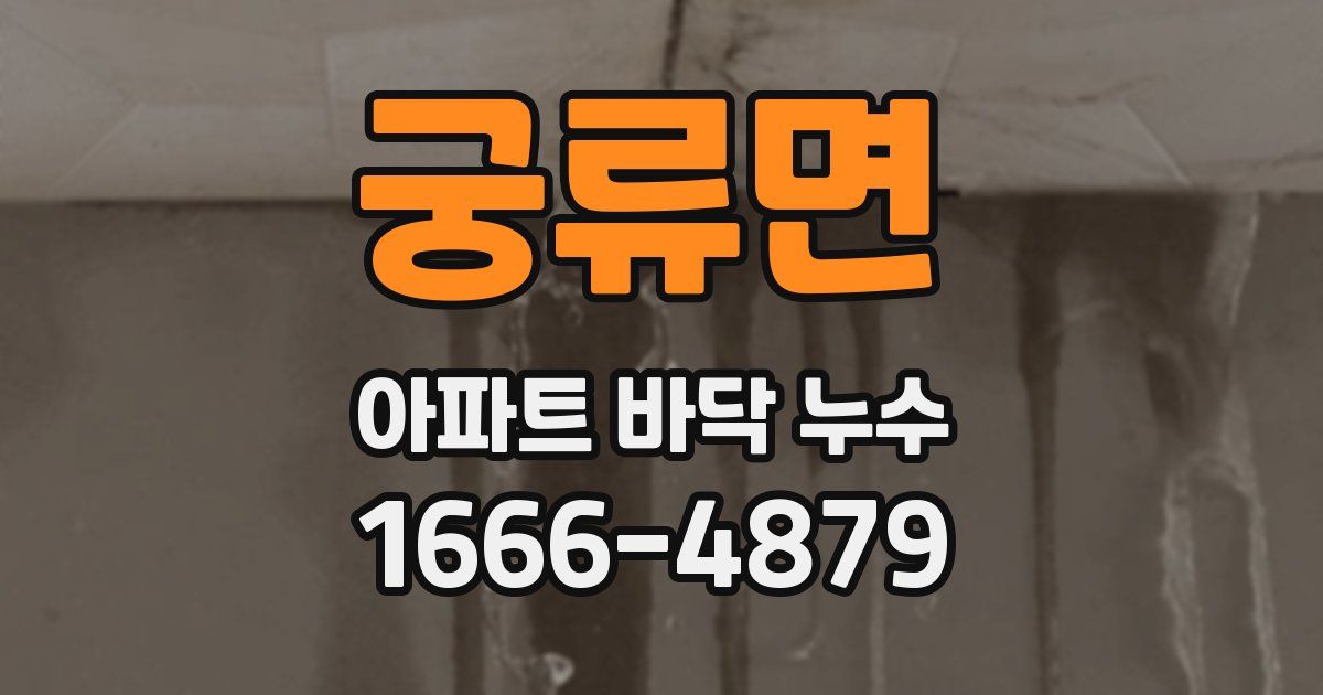 궁류면 아파트 바닥 누수