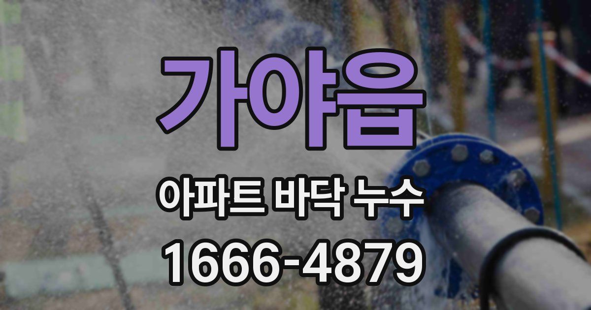 가야읍 아파트 바닥 누수