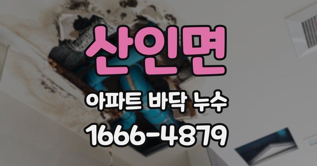 산인면 아파트 바닥 누수
