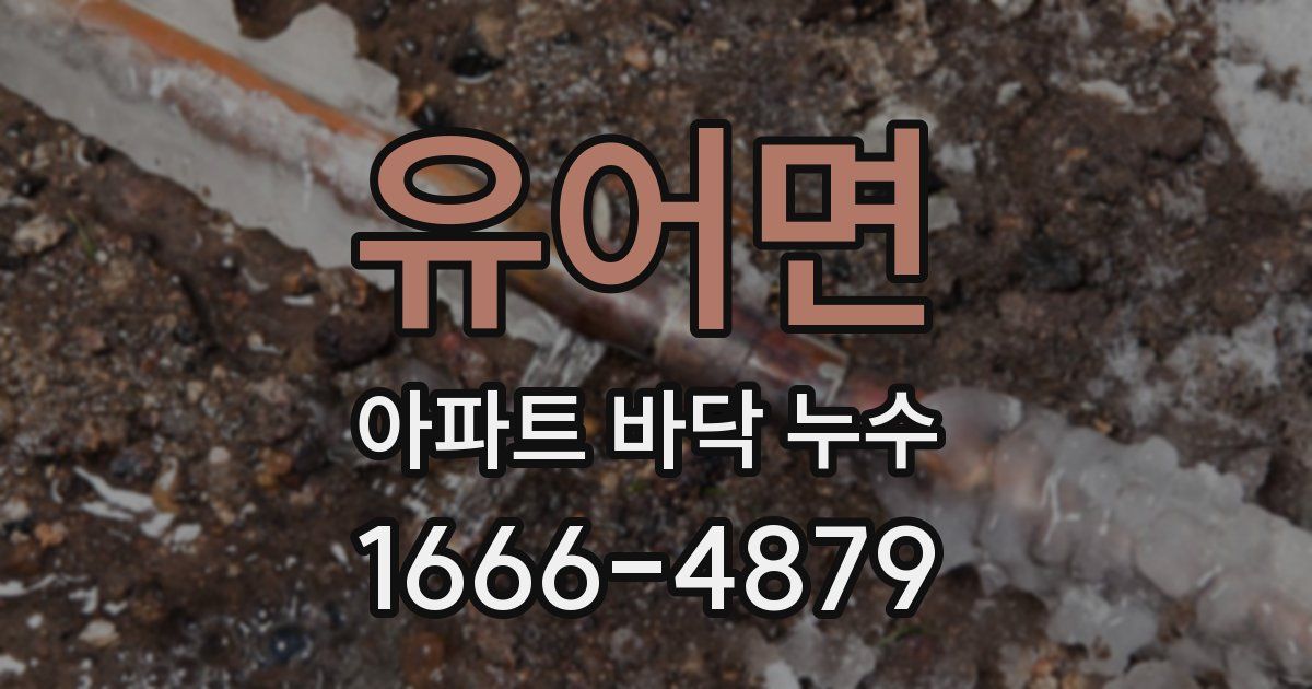 유어면 아파트 바닥 누수