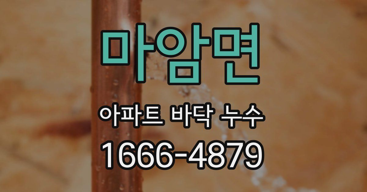마암면 아파트 바닥 누수