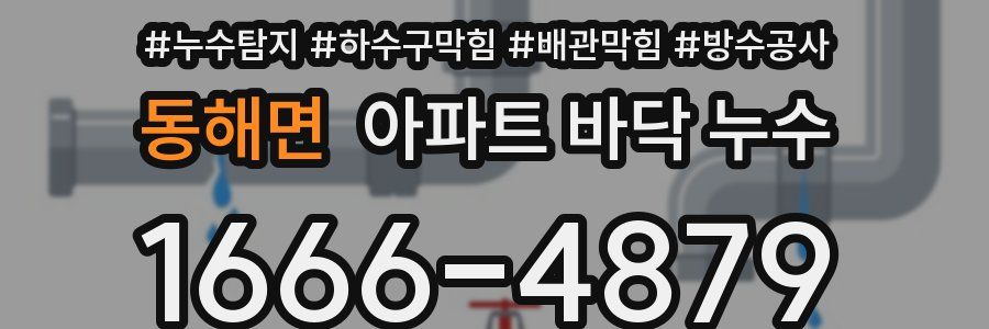 동해면 아파트 바닥 누수