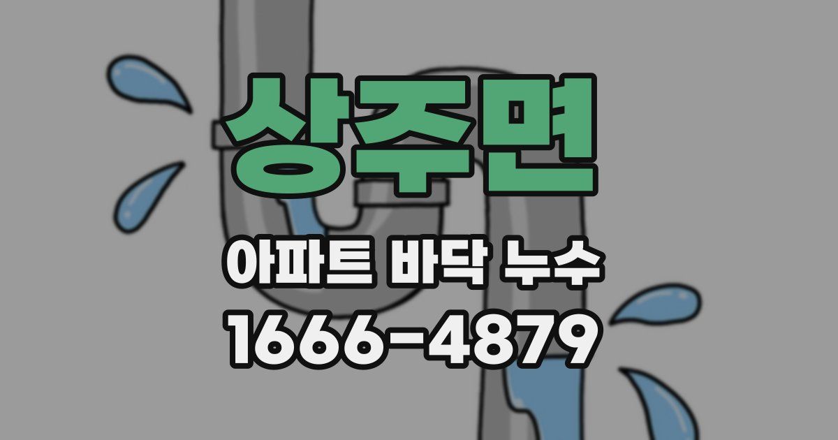 상주면 아파트 바닥 누수
