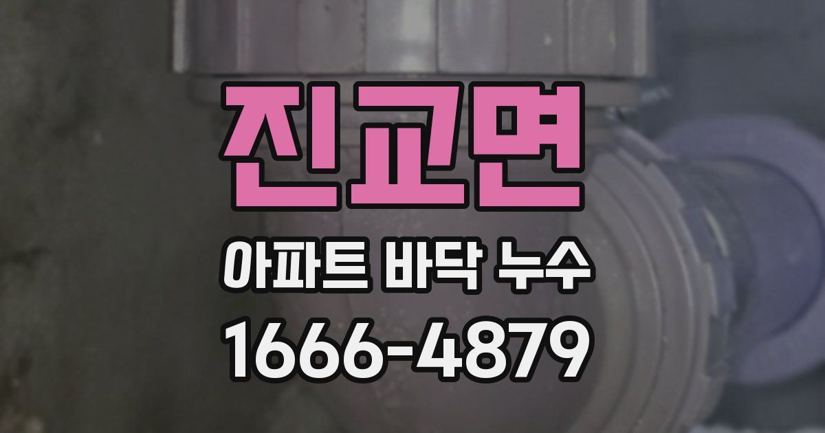 진교면 아파트 바닥 누수