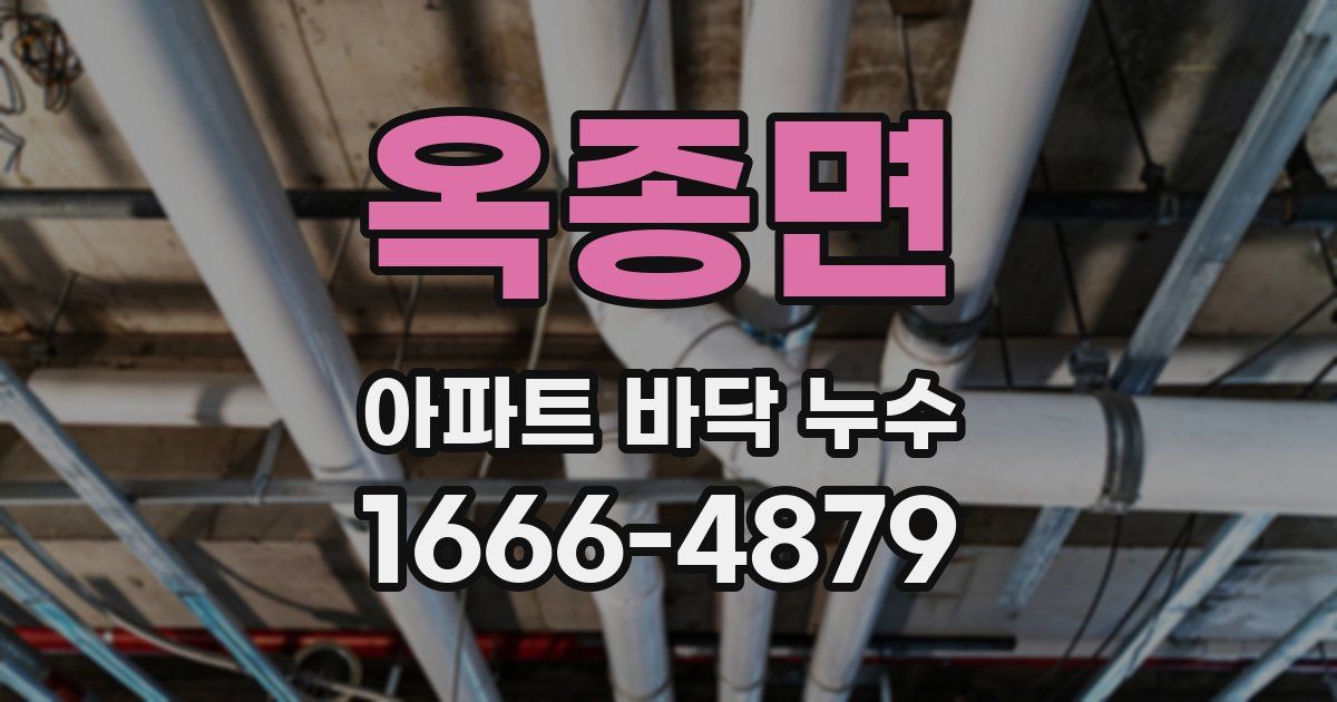 옥종면 아파트 바닥 누수
