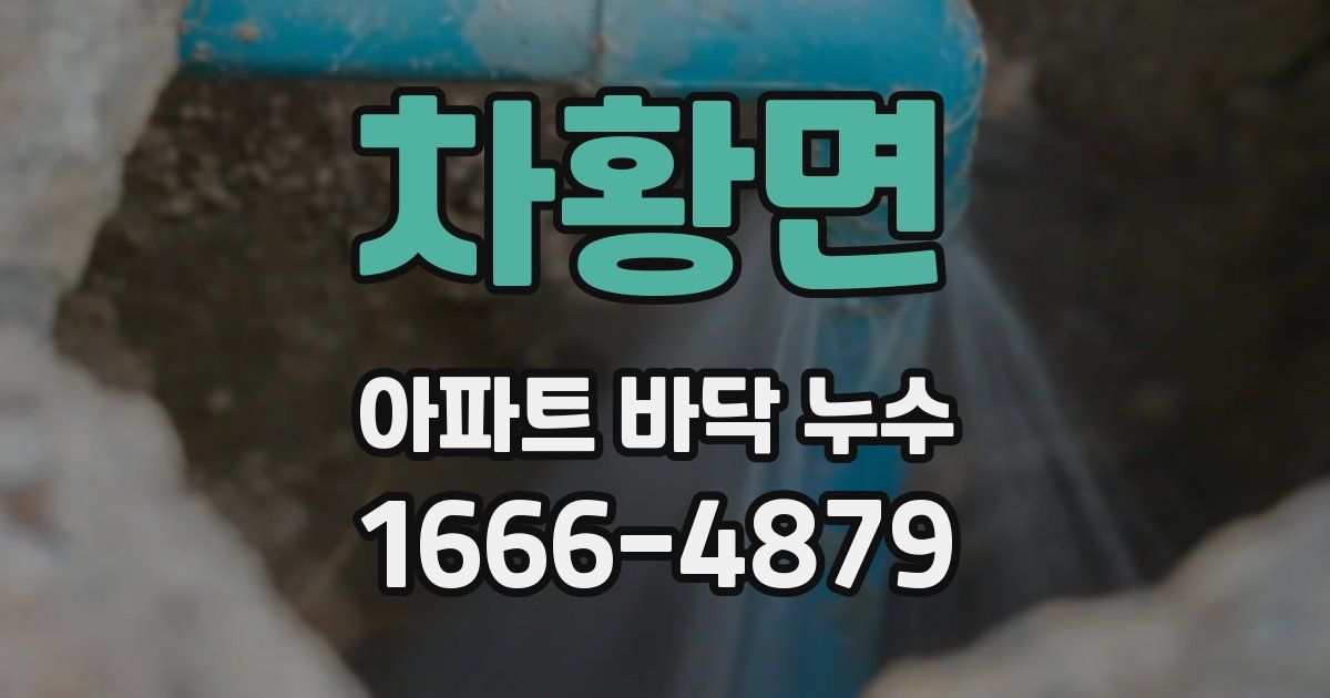 차황면 아파트 바닥 누수