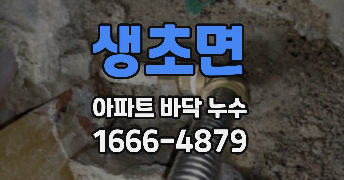 생초면 아파트 바닥 누수