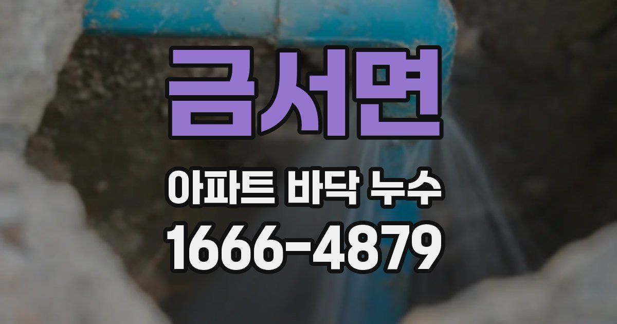 금서면 아파트 바닥 누수