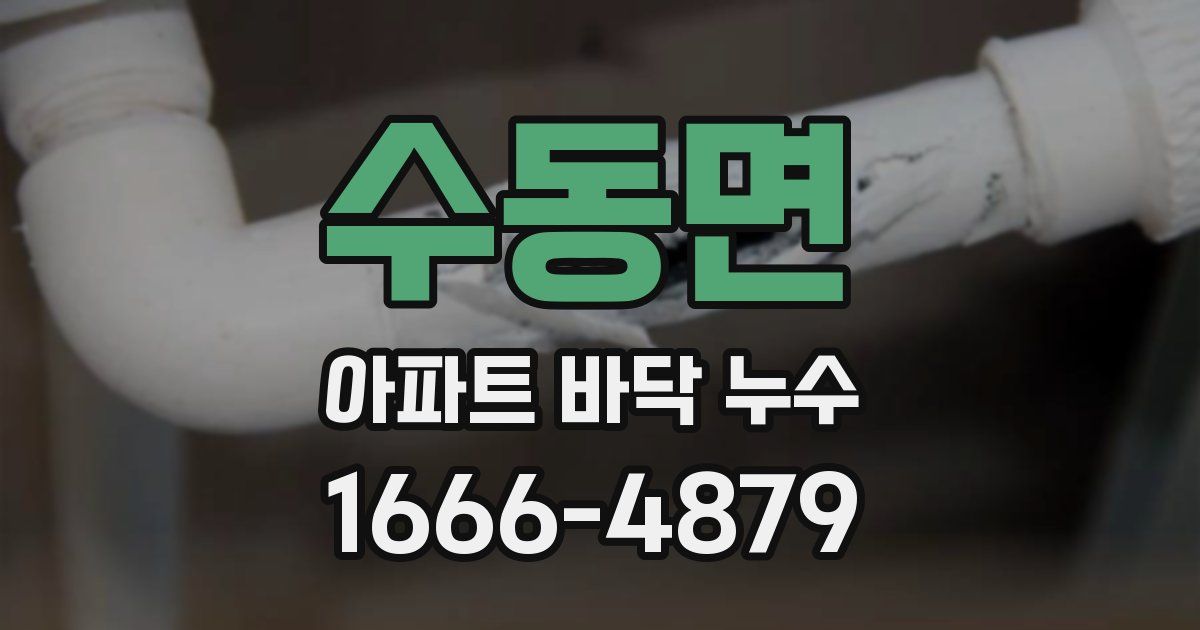 수동면 아파트 바닥 누수