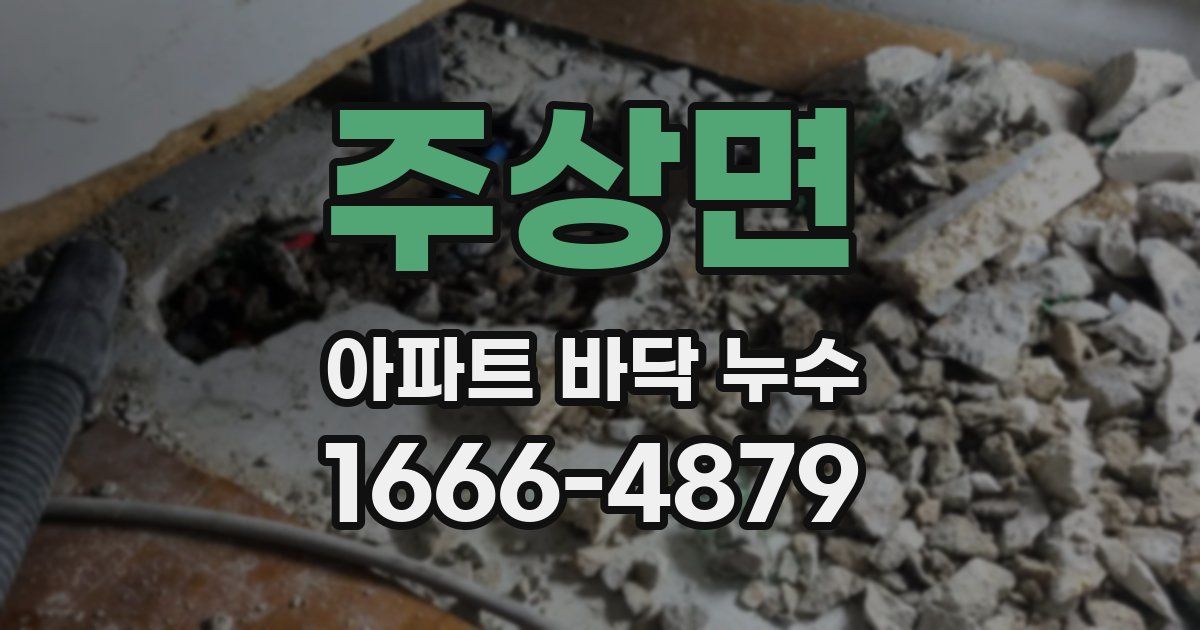 주상면 아파트 바닥 누수