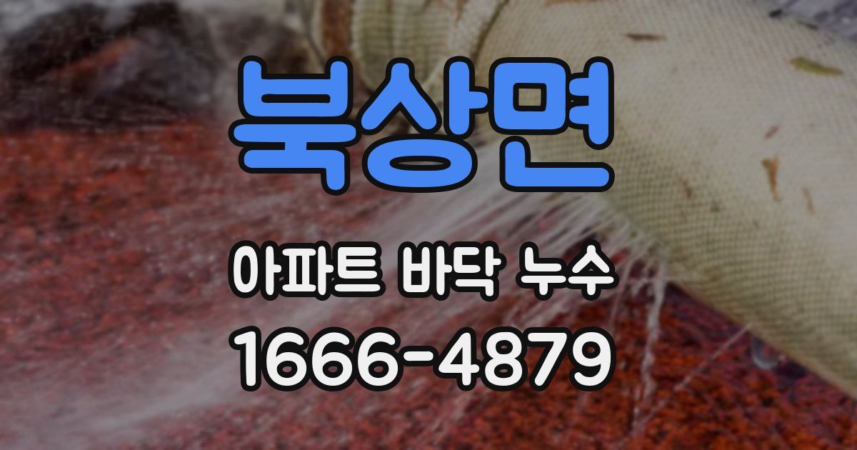 북상면 아파트 바닥 누수