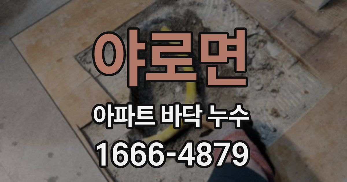 야로면 아파트 바닥 누수