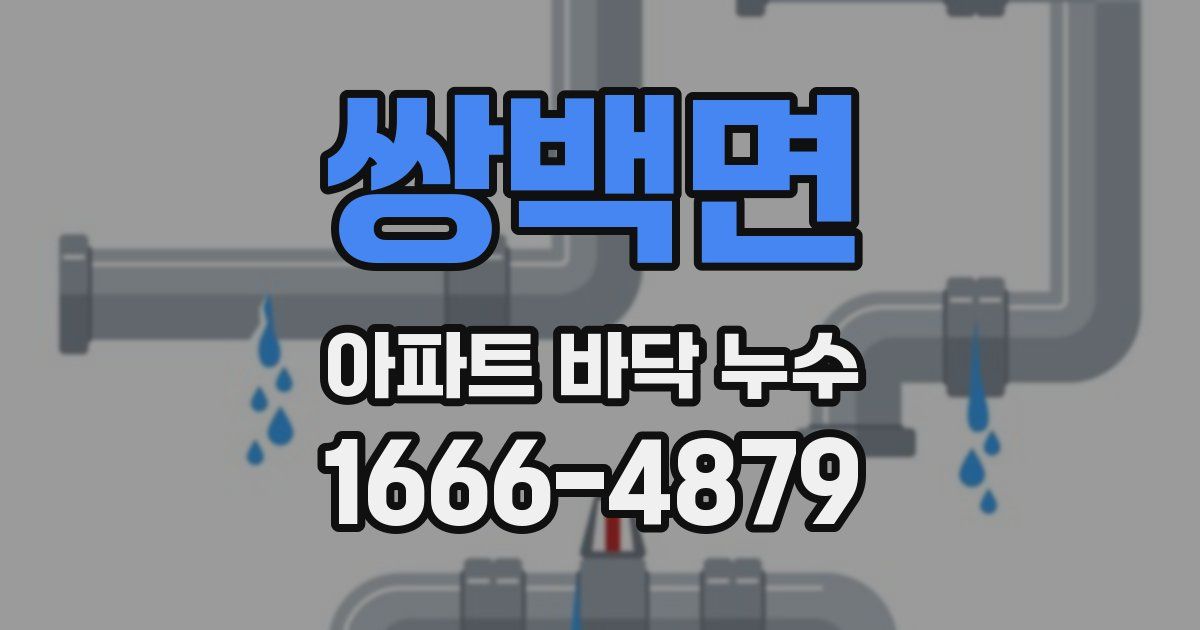 쌍백면 아파트 바닥 누수
