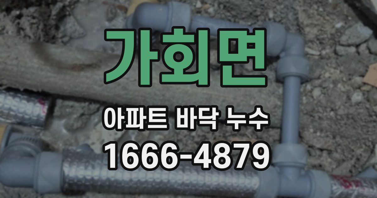 가회면 아파트 바닥 누수