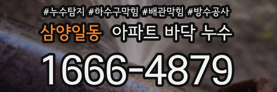 삼양일동 아파트 바닥 누수