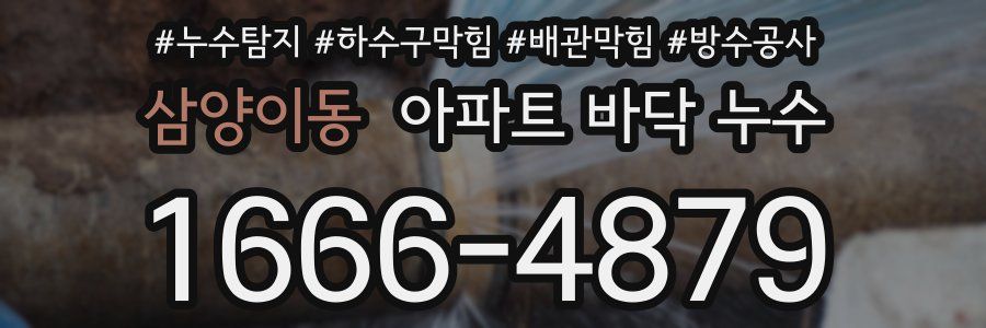 삼양이동 아파트 바닥 누수