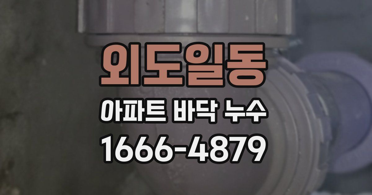 외도일동 아파트 바닥 누수