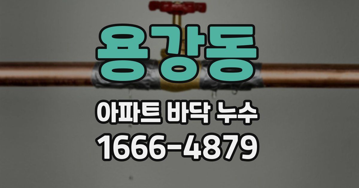 용강동 아파트 바닥 누수