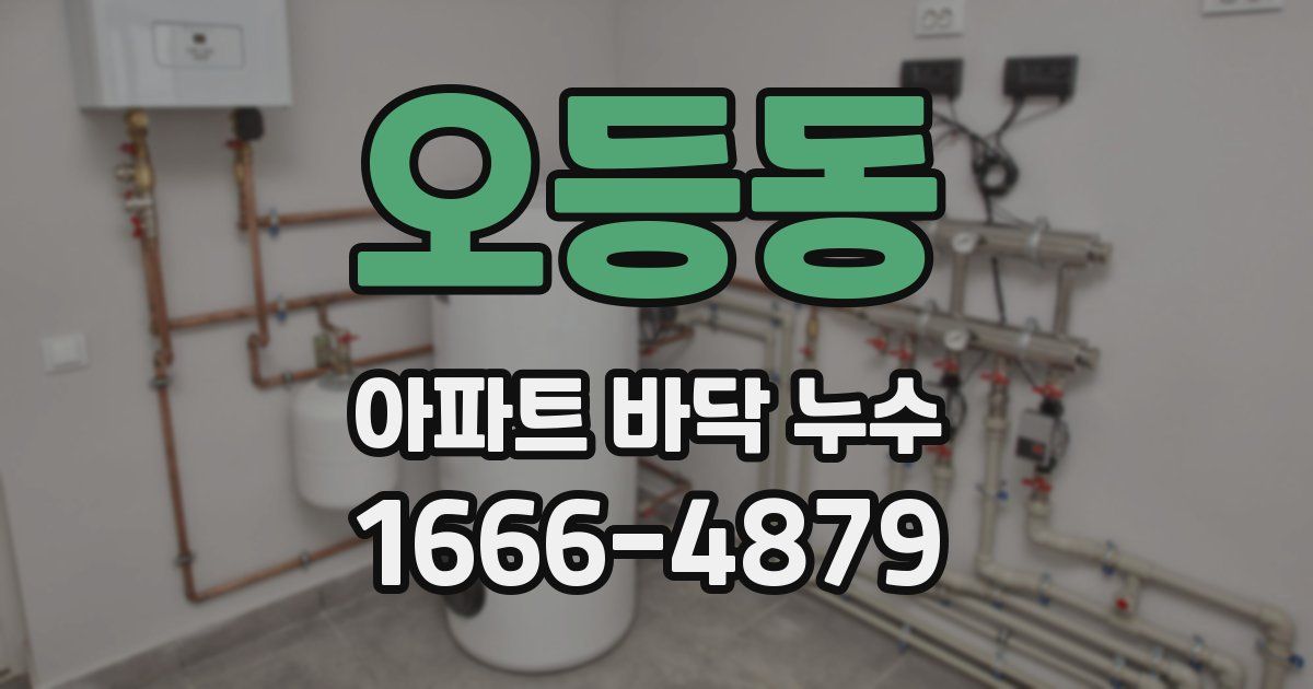 오등동 아파트 바닥 누수