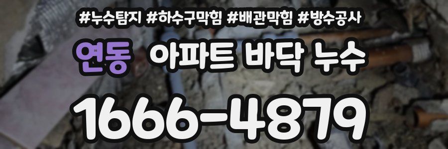 연동 아파트 바닥 누수