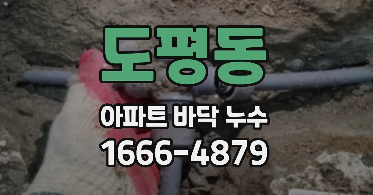 도평동 아파트 바닥 누수