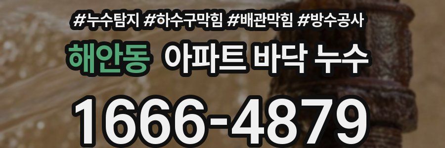 해안동 아파트 바닥 누수