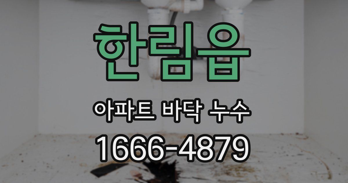 한림읍 아파트 바닥 누수