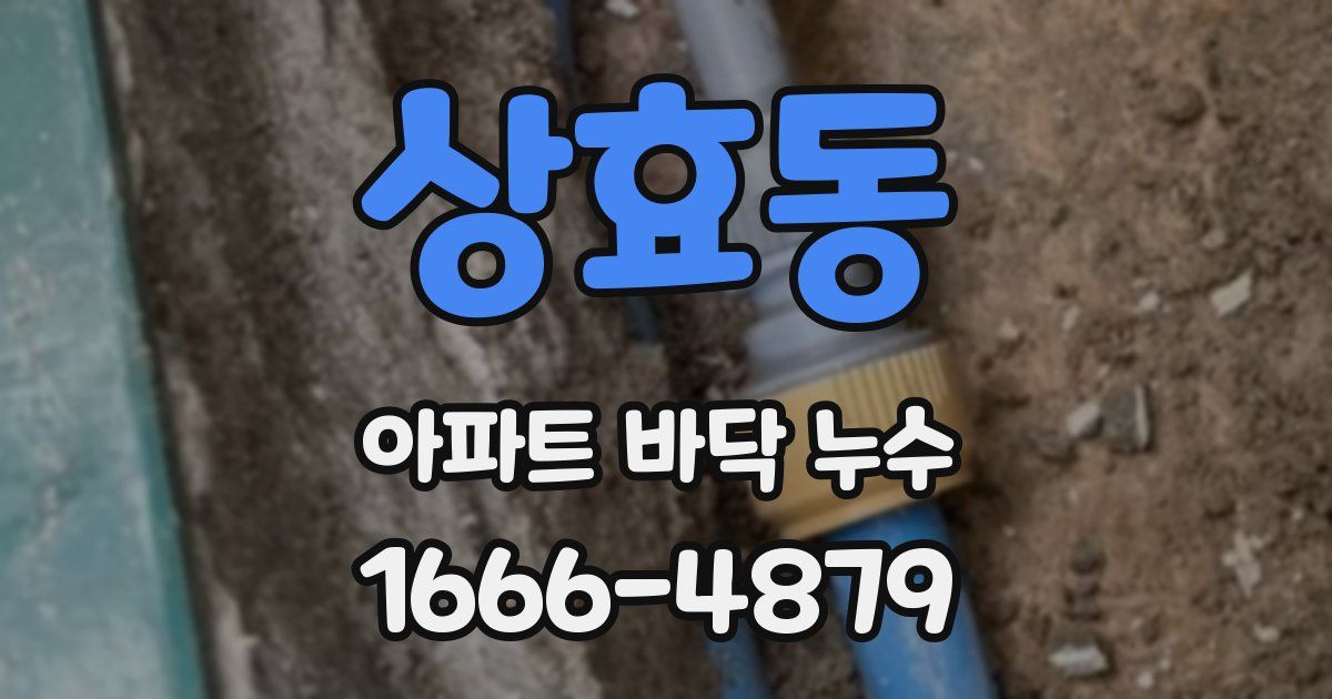 상효동 아파트 바닥 누수