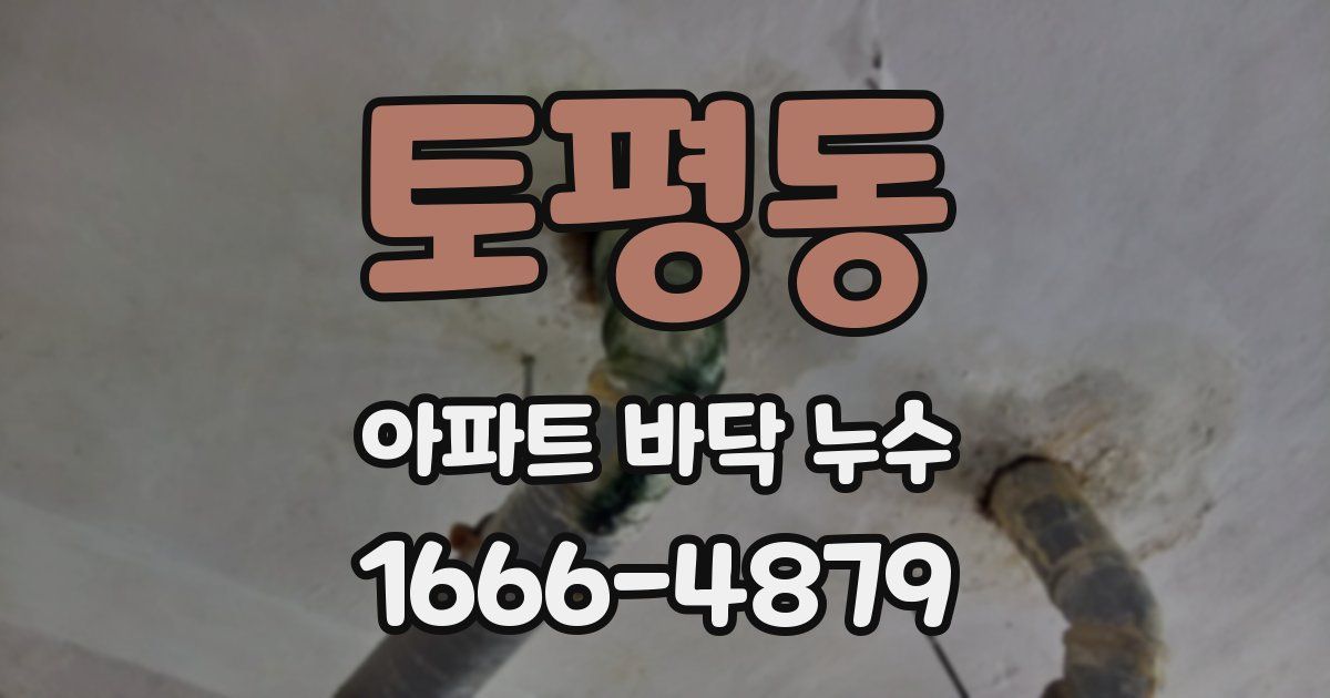 토평동 아파트 바닥 누수
