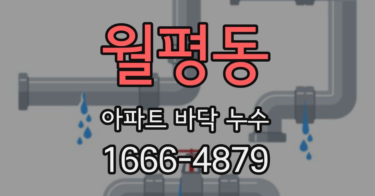 월평동 아파트 바닥 누수