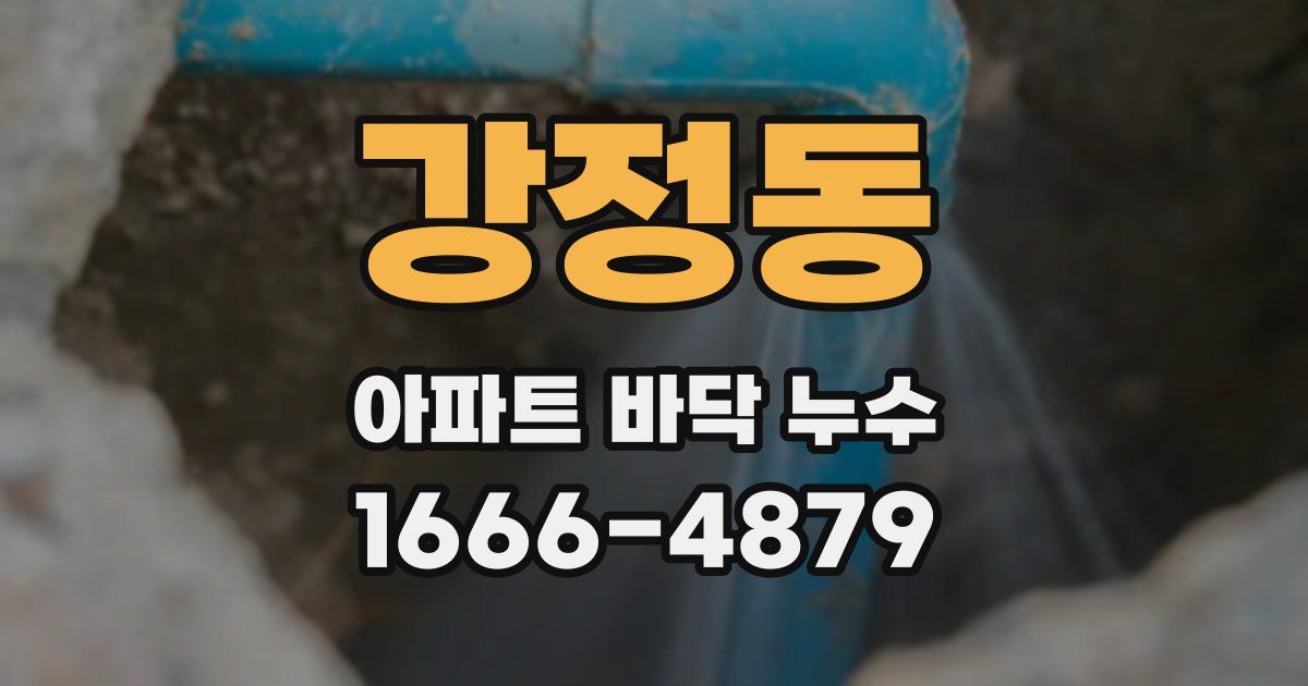 강정동 아파트 바닥 누수
