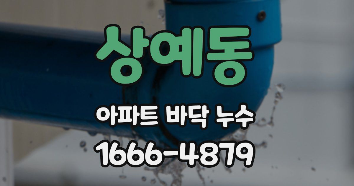 상예동 아파트 바닥 누수