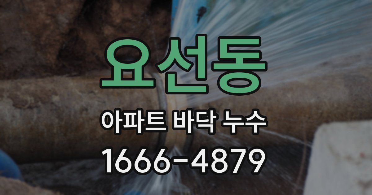 요선동 아파트 바닥 누수