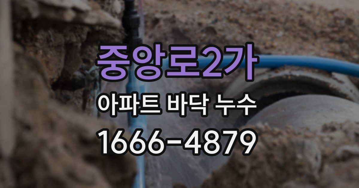 중앙로2가 아파트 바닥 누수