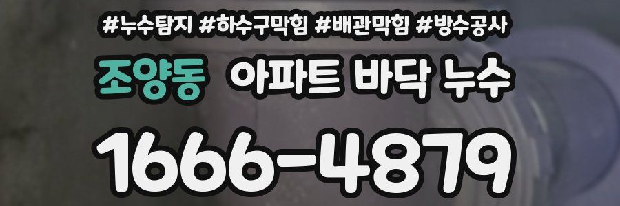 조양동 아파트 바닥 누수