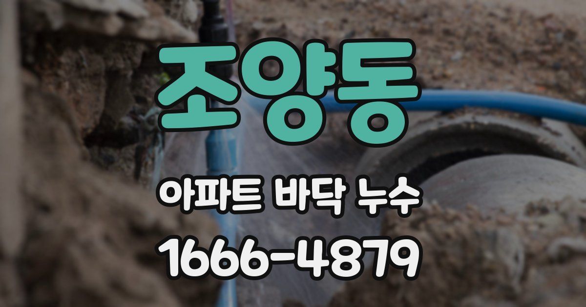 조양동 아파트 바닥 누수