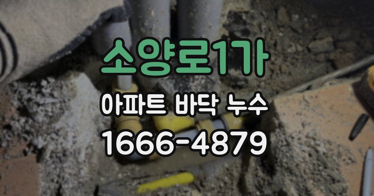 소양로1가 아파트 바닥 누수