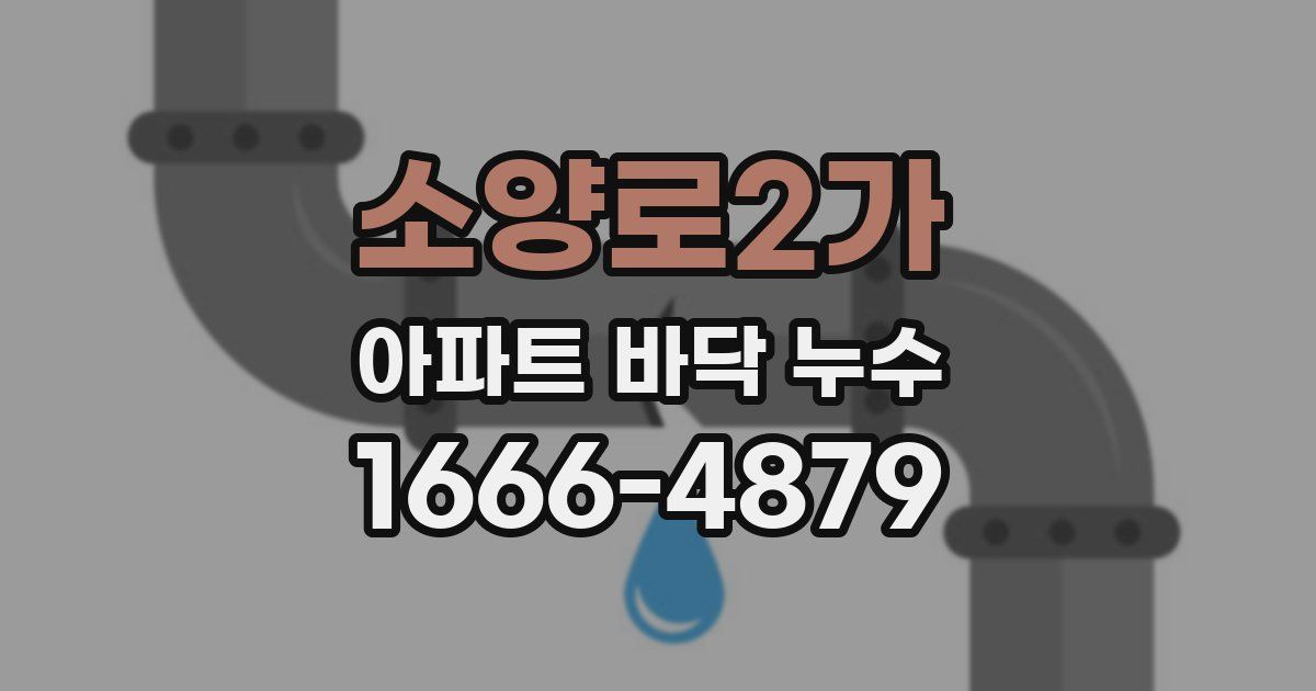 소양로2가 아파트 바닥 누수