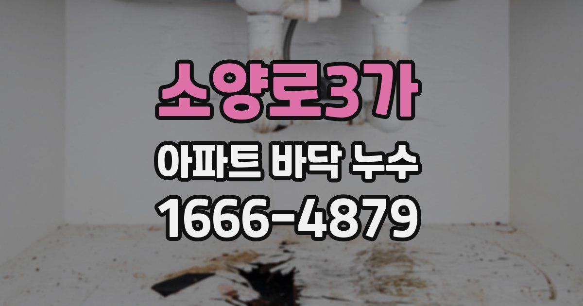 소양로3가 아파트 바닥 누수