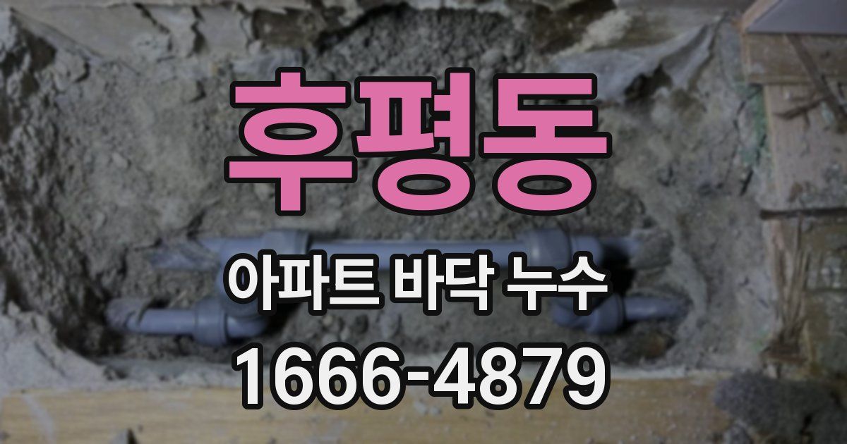 후평동 아파트 바닥 누수