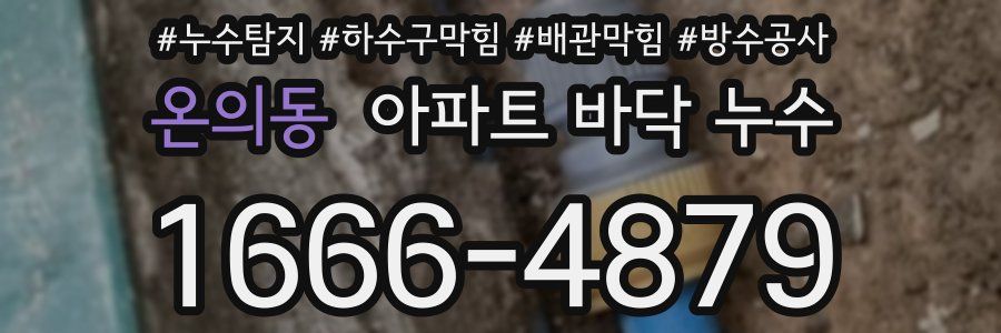 온의동 아파트 바닥 누수
