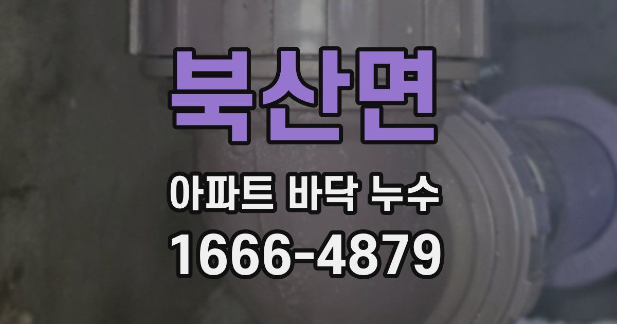 북산면 아파트 바닥 누수